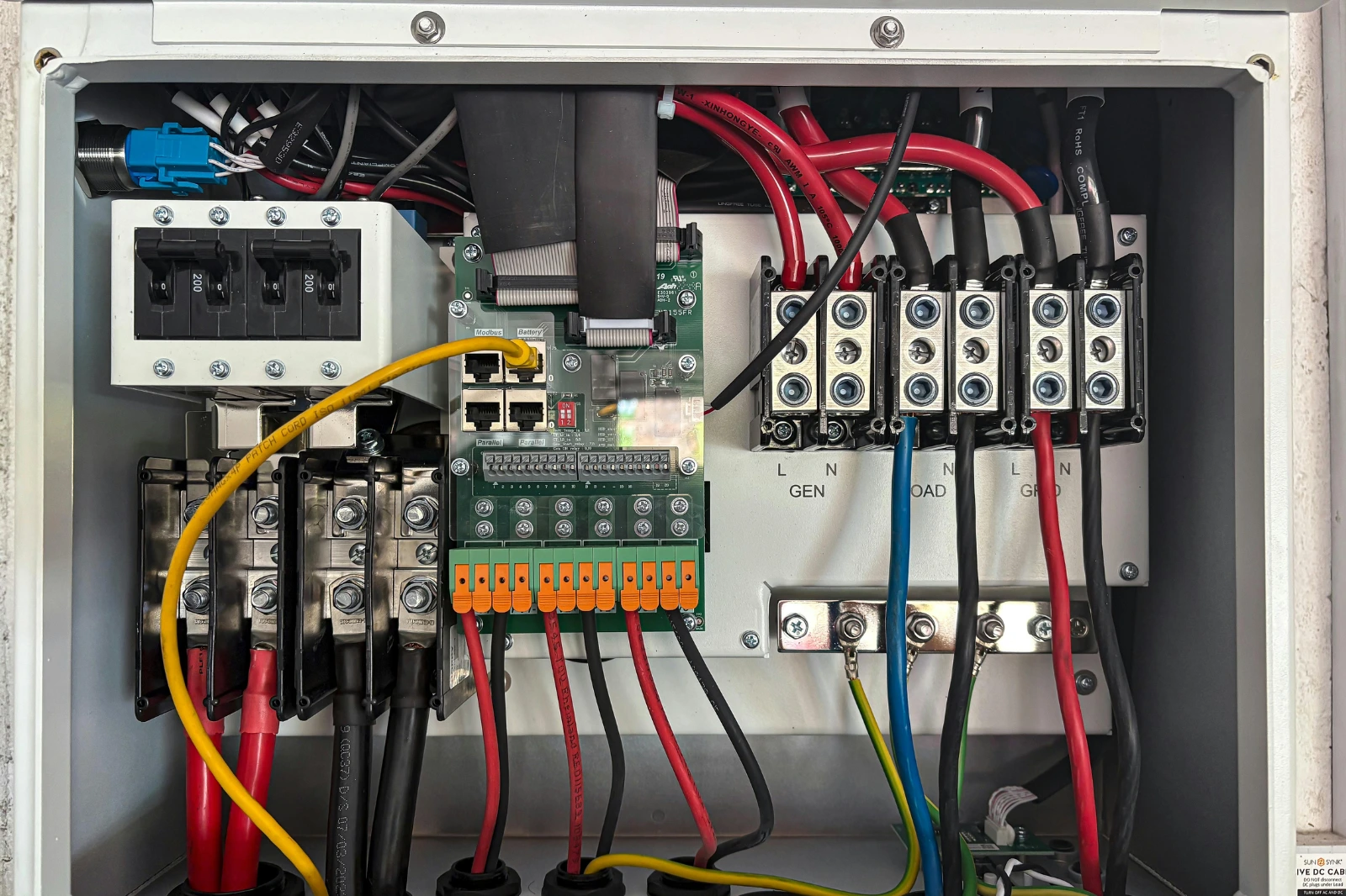 Electrical service panel with wiring — professional electrical repairs and installations in Dublin.