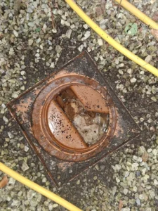 Blocked outdoor drain before repair by Emergency Plumber Dublin team