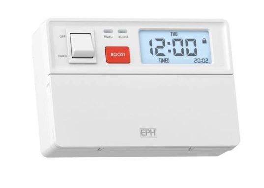 EPH IMC digital immersion heater controller with boost button and LED display for hot water heating systems in Dublin homes