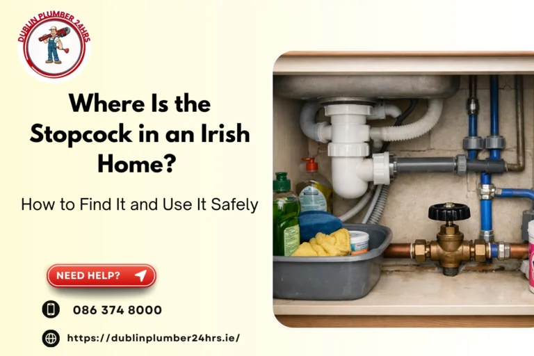 Stopcock located under kitchen sink in an Irish home