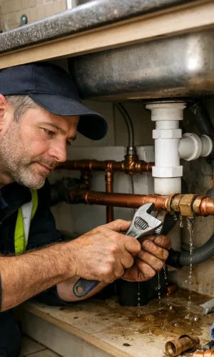 Emergency plumber Lucan repairing leaking pipe in Dublin home