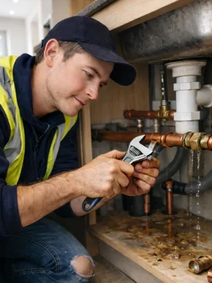 Emergency plumber Saggart repairing leaking pipe in Dublin home